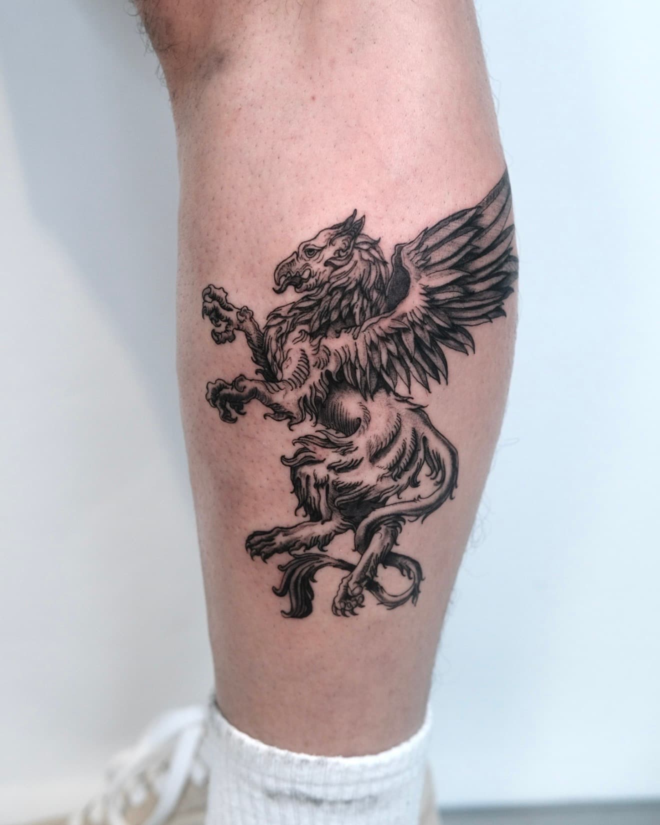 Custom black & grey realism tattoo